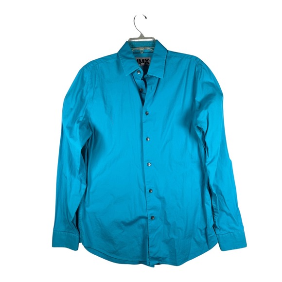 Express Other - Express 1MX Mens Teal Blue Long Sleeve Button Up Shirt Size Medium Modern Fit